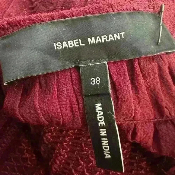 Isabel Marant Silk Mini Dress size 38 fully lined red burgundy - Picture 4 of 5